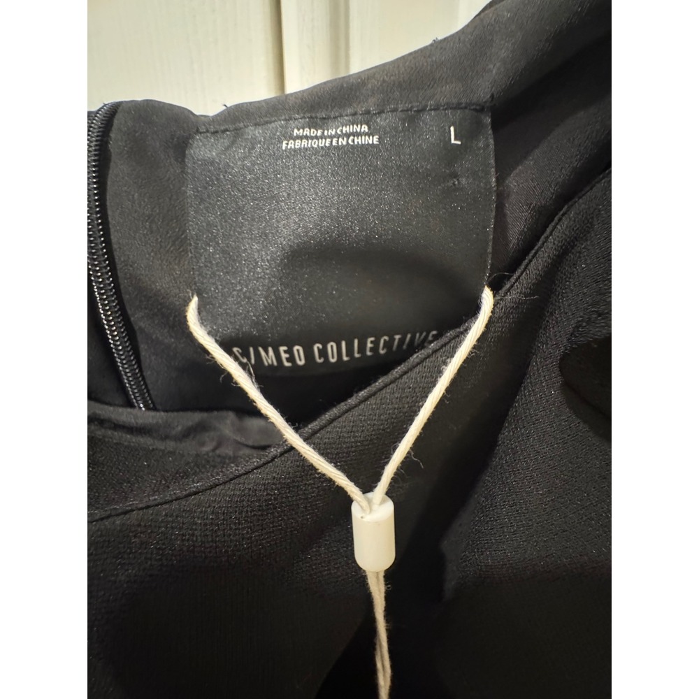 C/MEO COLLECTIVE Women Black Ruffle Off Shoulder Cocktail Dress Size L NWT - Picture 4 of 16